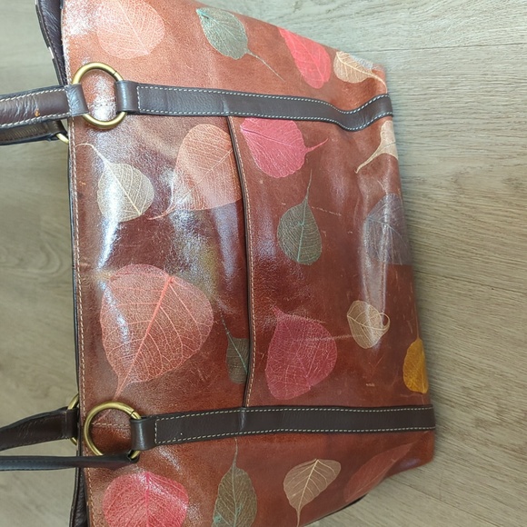 Leather leaf tote bag! - Picture 3 of 5
